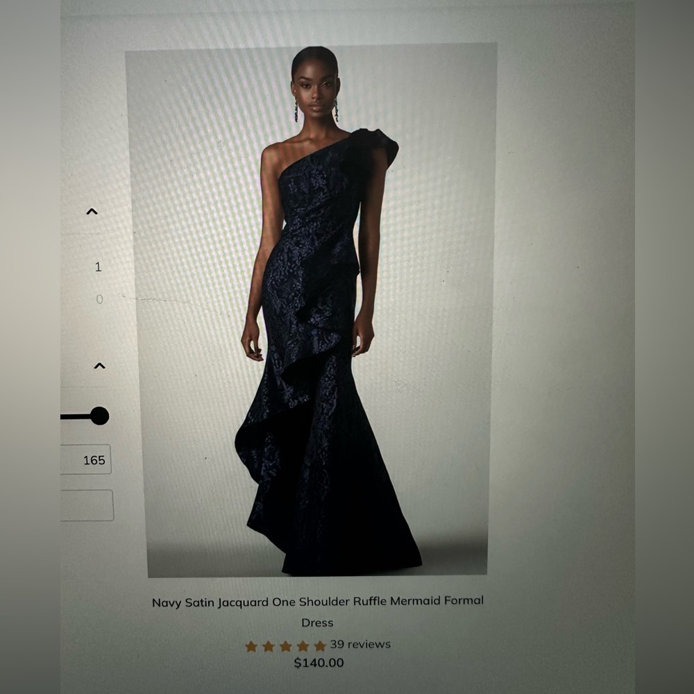 Sophisticated One-Shoulder Navy Dress